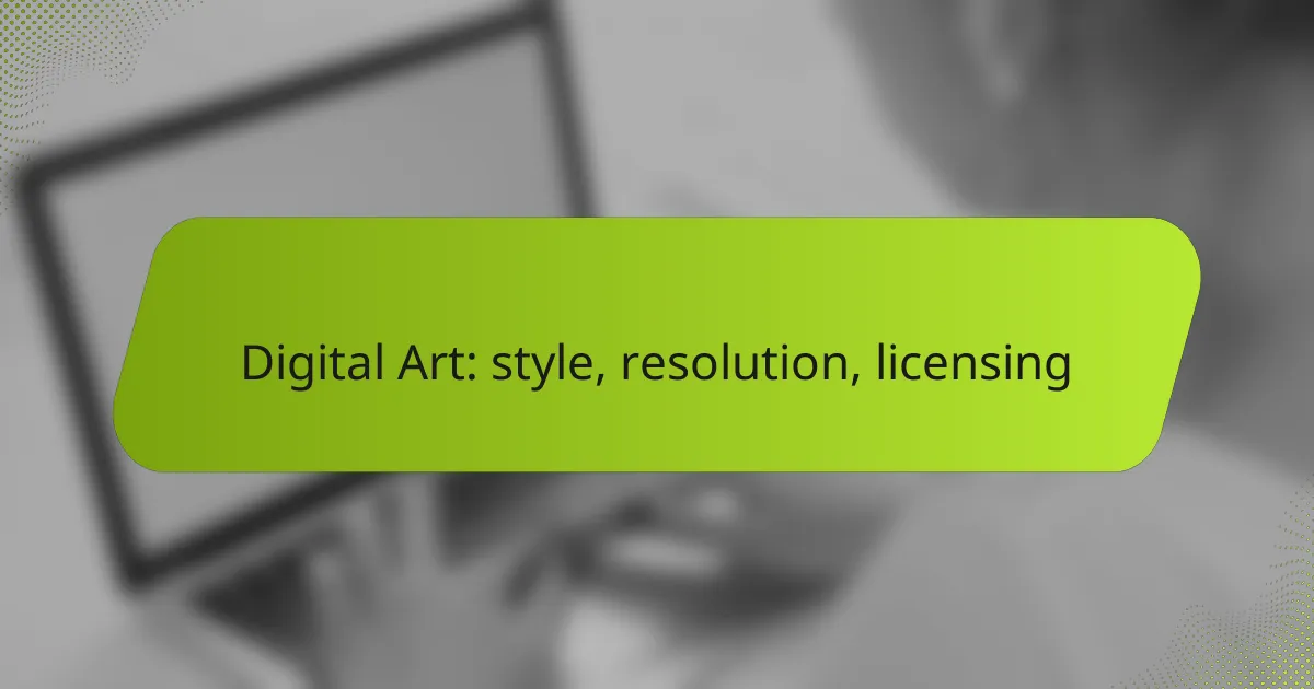 Digital Art: style, resolution, licensing