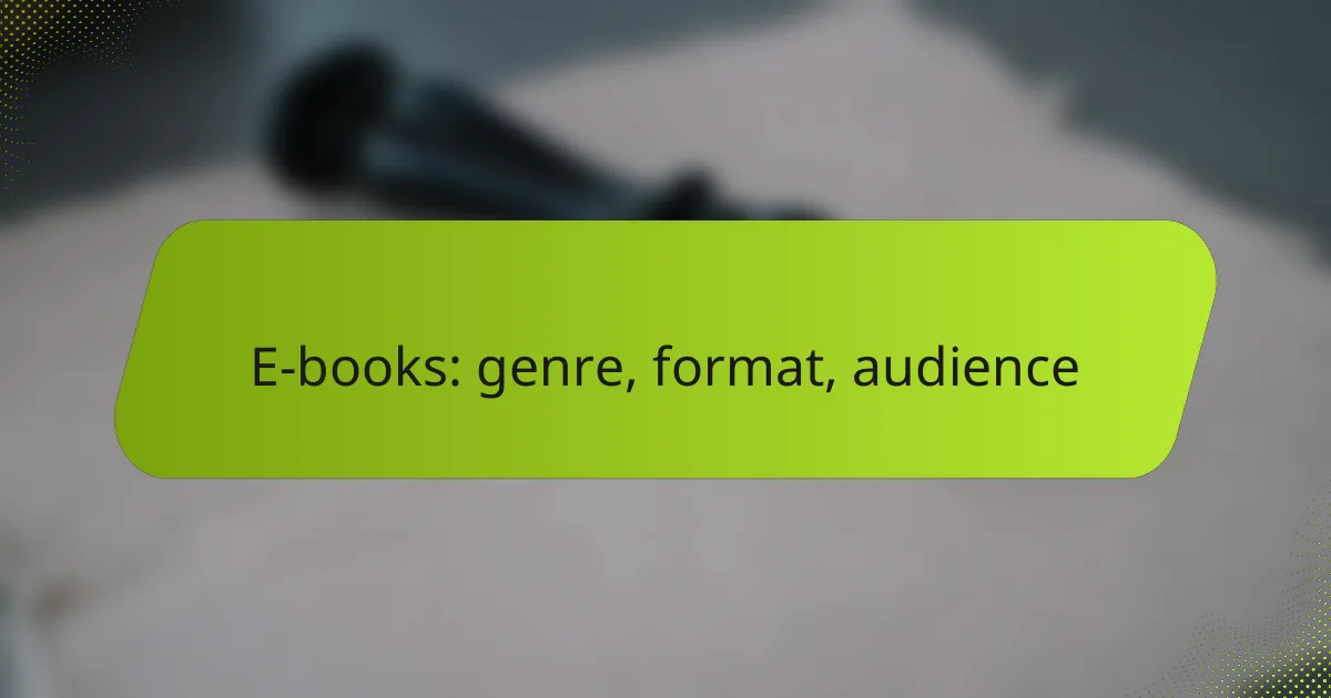 E-books: genre, format, audience