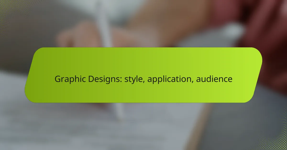 Graphic Designs: style, application, audience