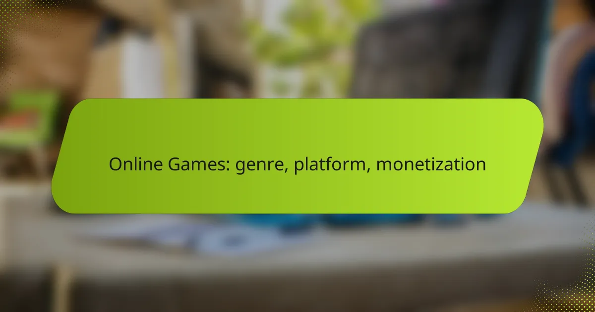 Online Games: genre, platform, monetization