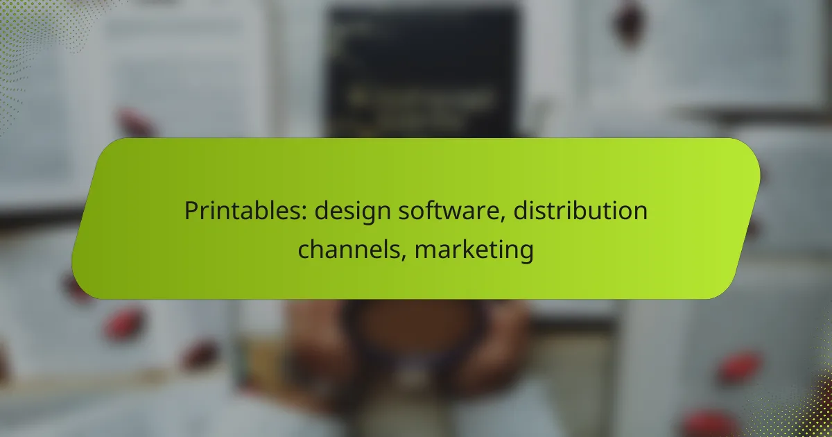 Printables: design software, distribution channels, marketing