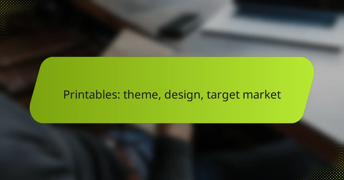 Printables: theme, design, target market