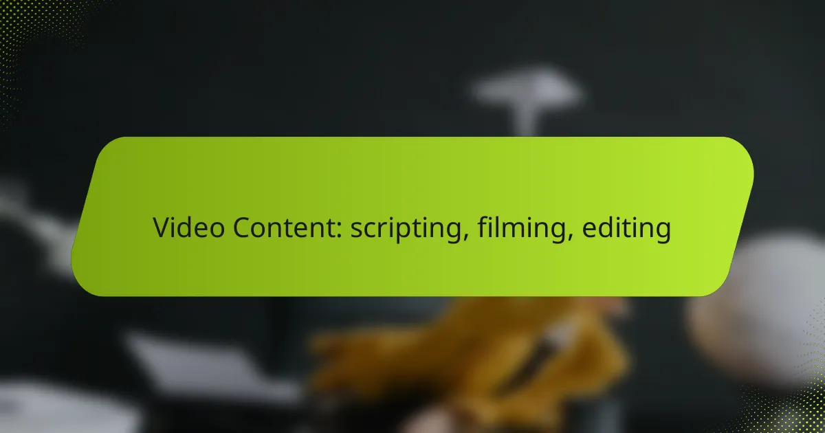 Video Content: scripting, filming, editing