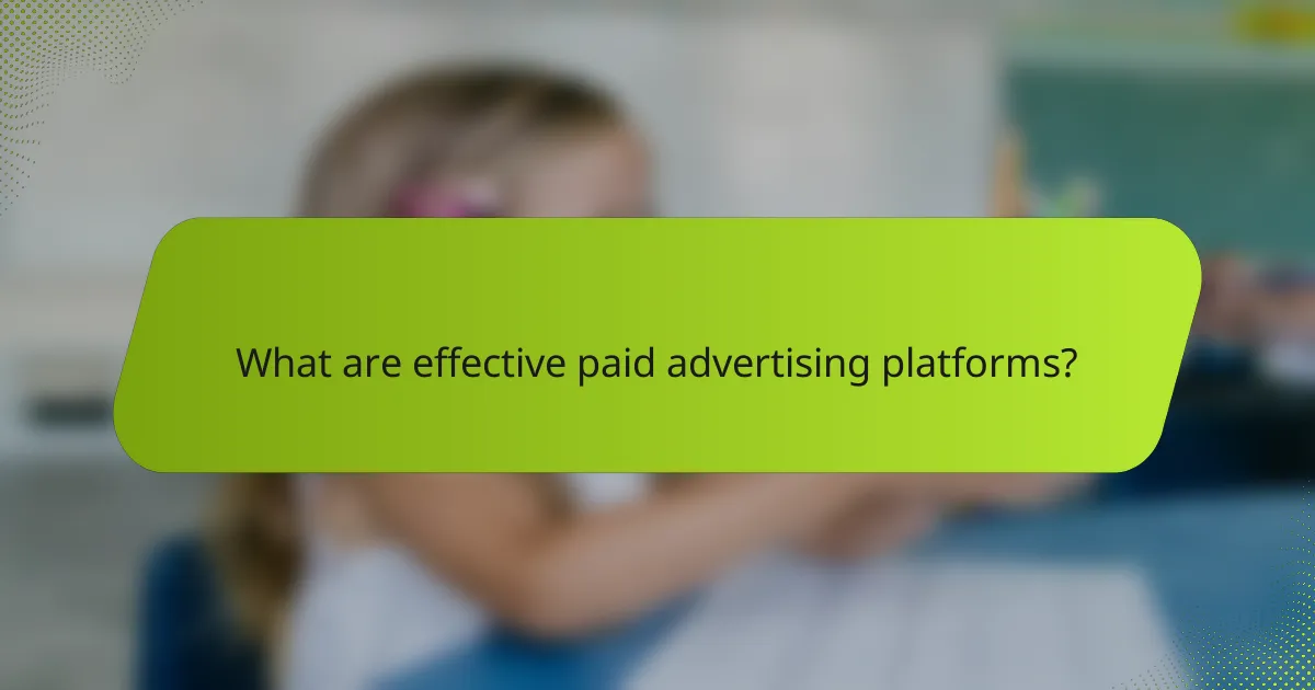 What are effective paid advertising platforms?